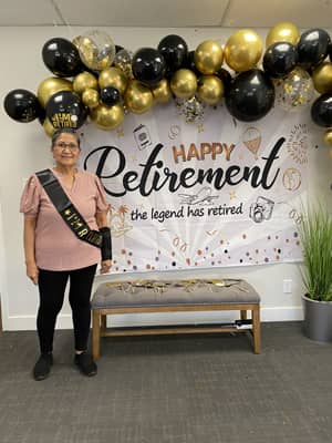 Dr. Bing celebrating at her retirement party